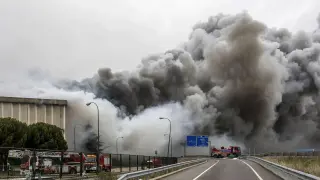 Incendio en la fábrica de Campofrío de Burgos