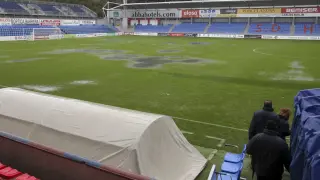 Suspendido por la lluvia el SD Huesca-Fuenlabrada