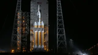 La cápsula Orion, preparada para su lanzamiento en Cabo Cañaveral