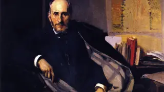Retrato que Joaquín Sorolla le realizó a Santiago Ramón y Cajal