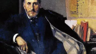 Retrato que Joaquín Sorolla le realizó a Santiago Ramón y Cajal.