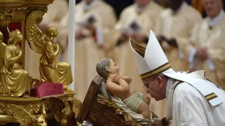 El Papa durante la misa del Gallo