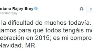 Rajoy felicita la Navidad en Twitter