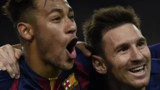 Messi y Neymar celebran el triunfo