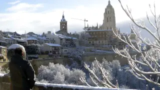 Vista de la ciudad de Segovia después de una nevada en el anterior temporal de nieve