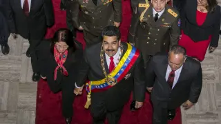Nicolás Maduro, antes de ofrecer ayer el informe de gestión de 2014