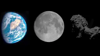 La Tierra, la Luna y el cometa 67/Churymov-Gerasimenko