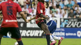 Una imagen del partido de ida entre el Real Zaragoza y el Osasuna