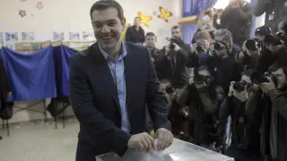 ?Alexis Tsipras, votando en un colegio electoral de Atenas