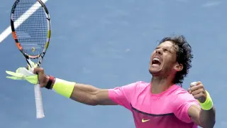 Rafa Nadal celebra su paso a cuartos de final en el Open de Australia