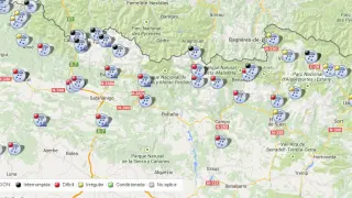 Mapa de archivo del temporal en Huesca