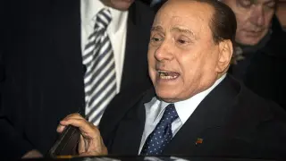 Berlusconi, el pasado jueves al salir de la sede de su partido