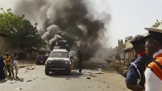 Explosión del coche bomba en Gombe (Nigeria)