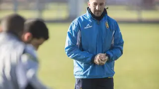 Ranko Popovic supervisa un entrenamiento del Real Zaragoza