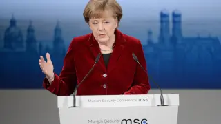Angela Merkel este sábado en Múnich
