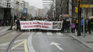 Manifestación animalista en Zaragoza