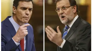 Pedro Sánchez y Mariano Rajoy en el debate del estado de la Nación