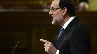 Rajoy, durante la comparecencia en el Congreso