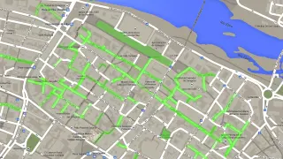 Por las calles y plazas marcadas en verde podrán circular las bicicletas