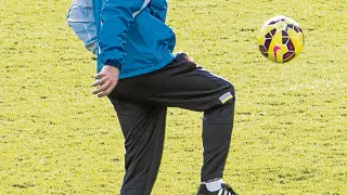 Ranko Popovic, en un entrenamiento del Real Zaragoza.