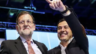 Rajoy junto a Juan Manuel Moreno Bonilla in Granada.