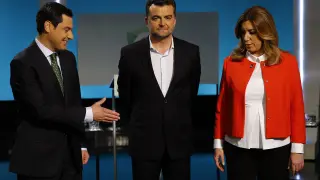 El debate más bronco de Díaz, Moreno y Maíllo en la recta final de las elecciones andaluzas