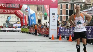 Jorge Jordán, tras acabar el Maratón de Zaragoza