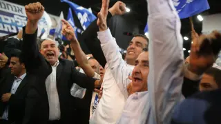 Miembros del Likud celebran sus resultados provisionales