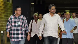 Comandantes de las FARC antes de la reunión