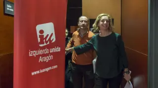 Patricia Luquin y Luis Ángel Romero, este sábado antes de intervenir
