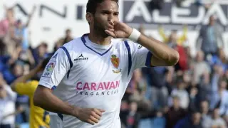 Willian José celebra su gol ante el Alcorcón