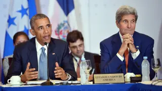 Kerry y Obama en Panamá.