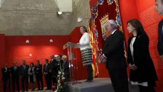 Luisa Fernanda Rudi durante la conmemoración del Día de Aragón en Huesca