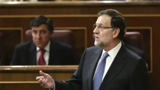 Mariano Rajoy durante su intervención ante el pleno de control al Ejecutivo.