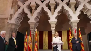 Rudi durante su discurso en La Aljafería