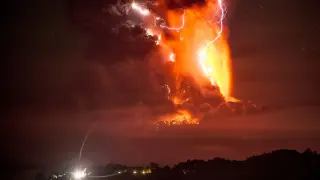 El Calbuco en erupción