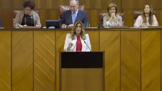 La candidata a la Presidencia de la Junta, la socialista Susana Díaz