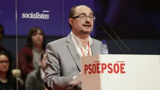El candidato del PSOE a la Presidencia del Gobierno de Aragón, Javier Lambán