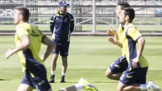 Popovic, durante un entrenamiento del Real Zaragoza