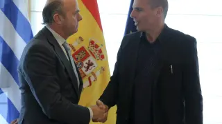 Reunión entre el ministro De Guindos y Varuofakis