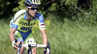 Contador, durante la etapa.