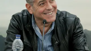 El actor George Clooney, en Valencia durante la presentación de su última película, "Tomorrowland".