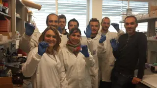 Los investigadores del Grupo GEMM en el Laboratorio del Instituto de Investigación en Ingeniería de Aragón (I3A).