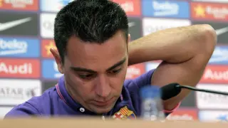 Rueda de prensa del capitán del FC Barcelona, Xavi Hernández