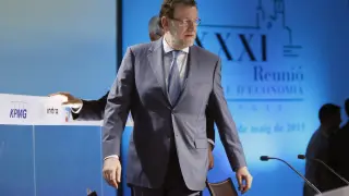 El presidente del Gobierno, Mariano Rajoy, durante la jornada de clausura de la XXXI Reunión del Círculo de Economía, que se celebra en Sitges
