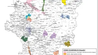 Zonas vulnerables a la contaminación por nitratos en Aragón