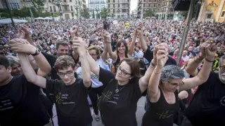 Última concentración en apoyo a los familiares de las víctimas del accidente de metro en Valencia.
