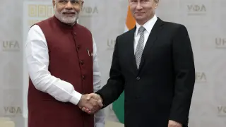 Narendra Modi y Vladimir Putin