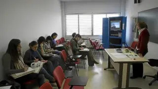 Un grupo de alumnos en una clase del Centro Universitario de Lenguas Modernas.