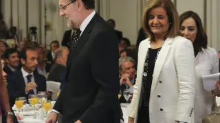 Báñez, junto a Rajoy en un acto celebrado este jueves